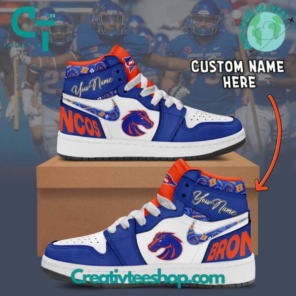 Tubopro Boise State Broncos AJ1 High Sneakers Shoes For Men And Women