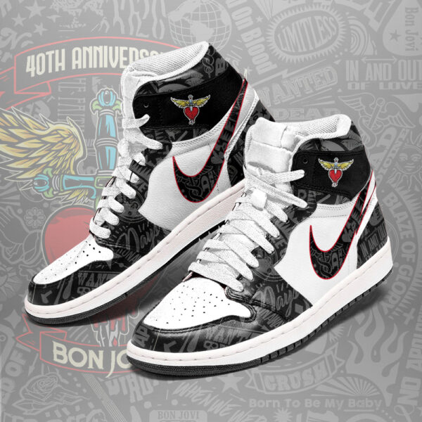 Tubopro Bon Jovi AJ1 High Sneakers Shoes For Men And Women - Image 2