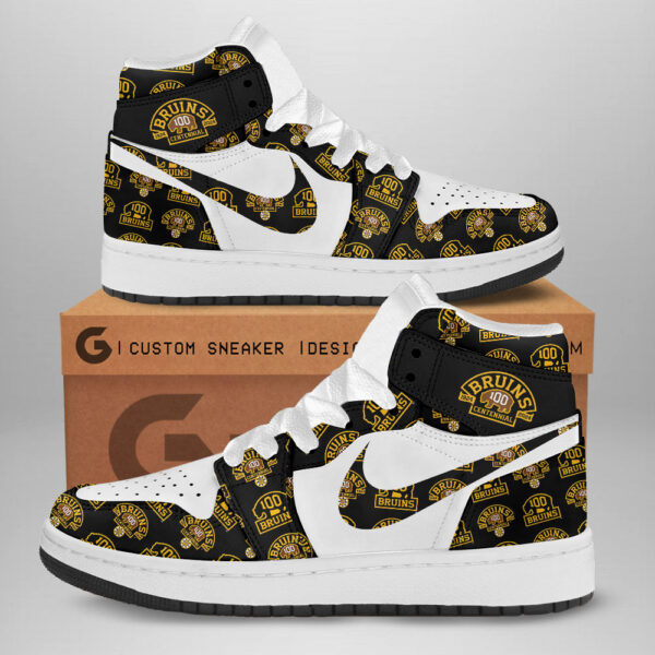Tubopro Boston Bruins AJ1 High Sneakers Shoes For Men And Women