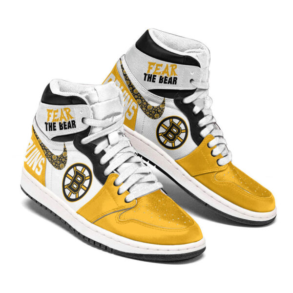 Tubopro Boston Bruins AJ1 High Sneakers Shoes For Men And Women - Image 2