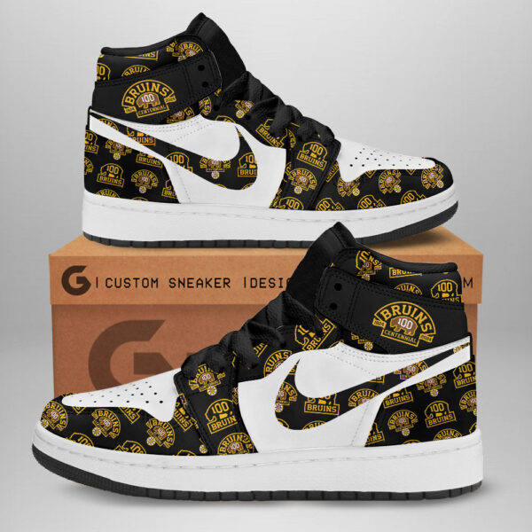 Tubopro Boston Bruins AJ1 High Sneakers Shoes For Men And Women