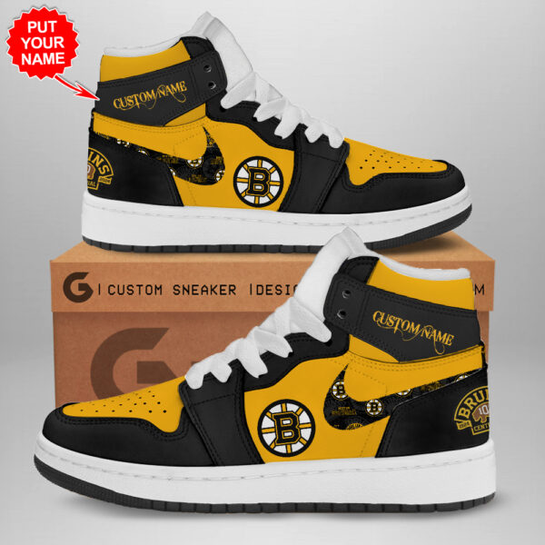 Tubopro Boston Bruins AJ1 High Sneakers Shoes For Men And Women