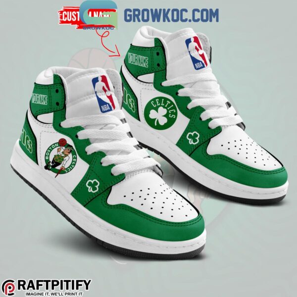Tubopro Boston Celtics AJ1 High Sneakers Shoes For Men And Women - Image 2
