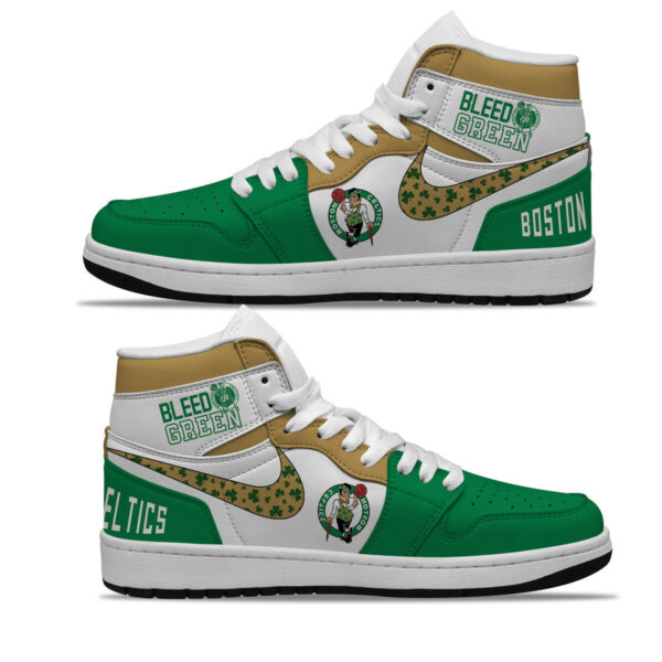 Tubopro Boston Celtics AJ1 High Sneakers Shoes For Men And Women - Image 3