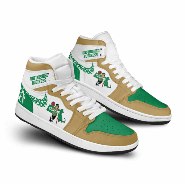 Tubopro Boston Celtics AJ1 High Sneakers Shoes For Men And Women - Image 2