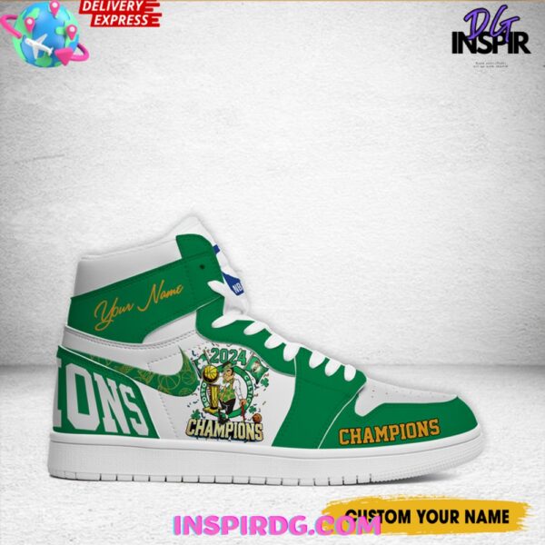 Tubopro Boston Celtics AJ1 High Sneakers Shoes For Men And Women - Image 3
