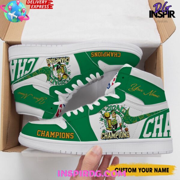 Tubopro Boston Celtics AJ1 High Sneakers Shoes For Men And Women - Image 2