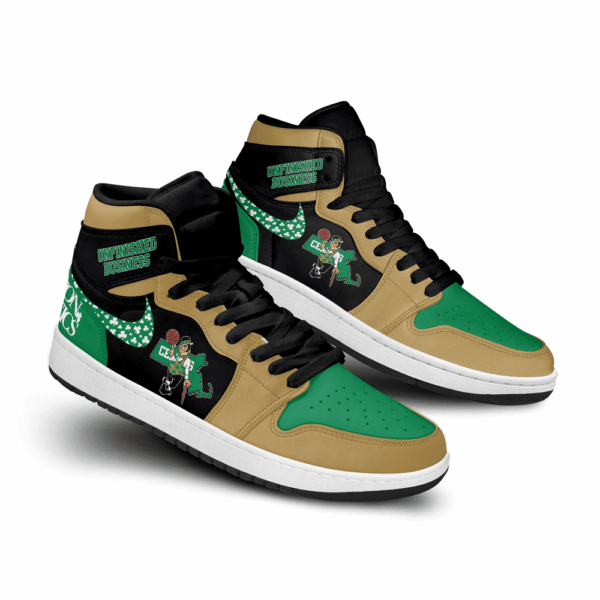 Tubopro Boston Celtics AJ1 High Sneakers Shoes For Men And Women - Image 2