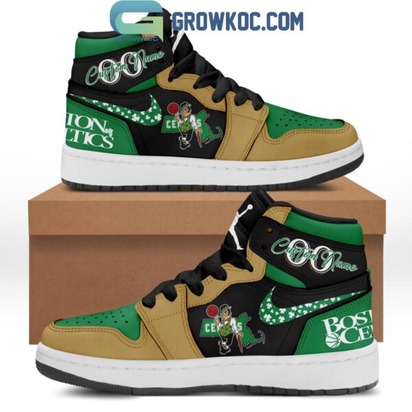 Tubopro Boston Celtics AJ1 High Sneakers Shoes For Men And Women - Image 2
