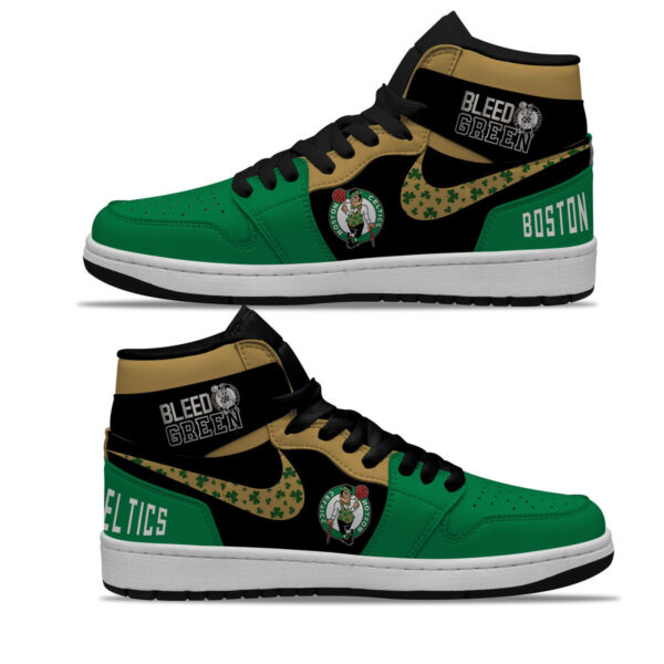 Tubopro Boston Celtics AJ1 High Sneakers Shoes For Men And Women - Image 3