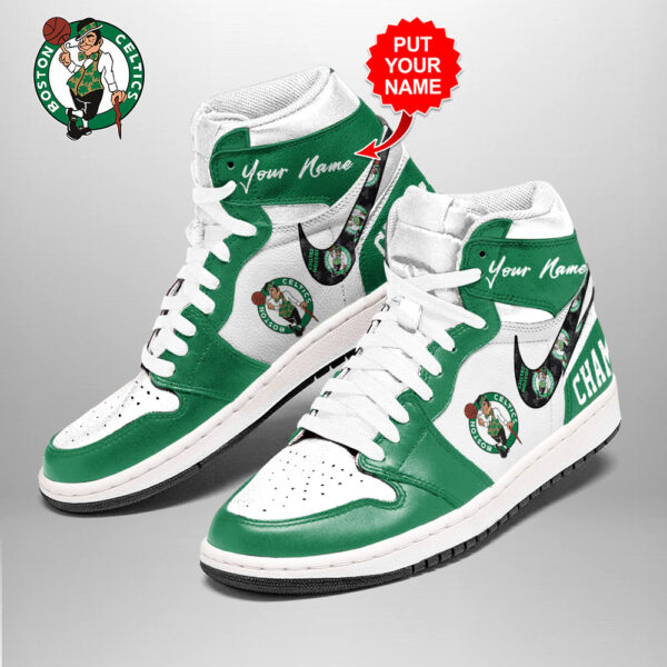Tubopro Boston Celtics AJ1 High Sneakers Shoes For Men And Women - Image 2