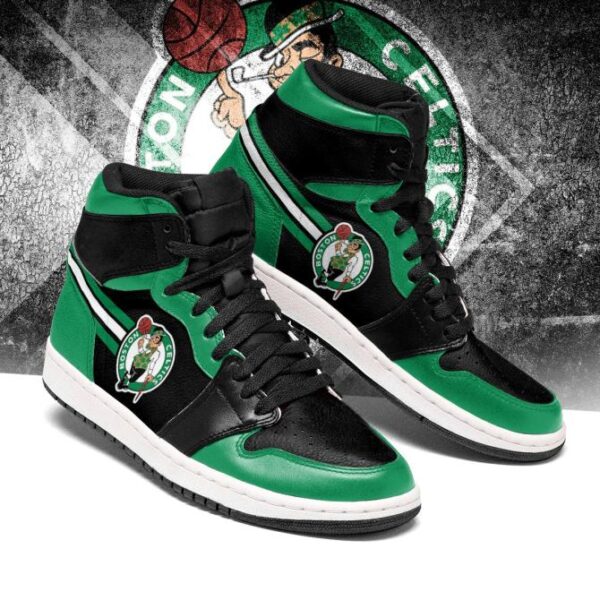Tubopro Boston Celtics NBA AJ1 High Sneakers Shoes For Men And Women - Image 2