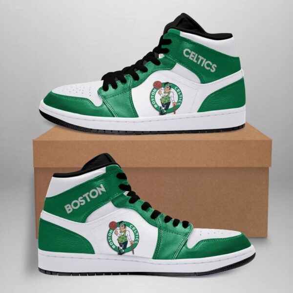Tubopro Boston Celtics NBA AJ1 High Sneakers Shoes For Men And Women - Image 2