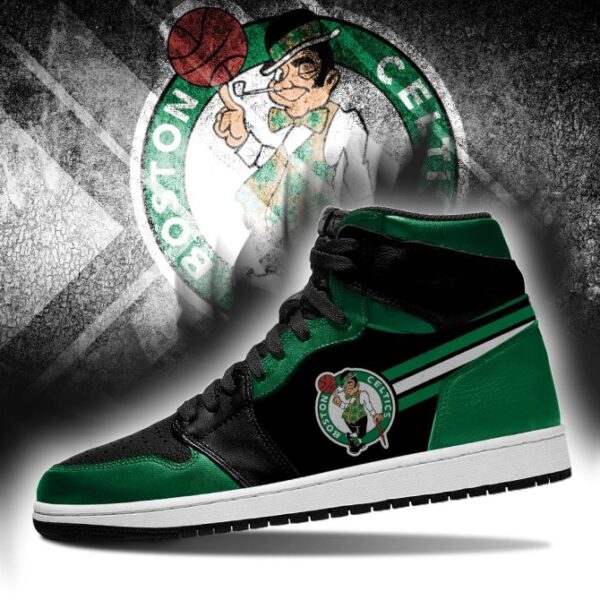 Tubopro Boston Celtics NBA AJ1 High Sneakers Shoes For Men And Women - Image 3