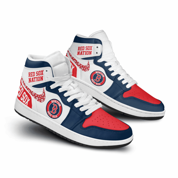 Tubopro Boston Red Sox AJ1 High Sneakers Shoes For Men And Women - Image 2