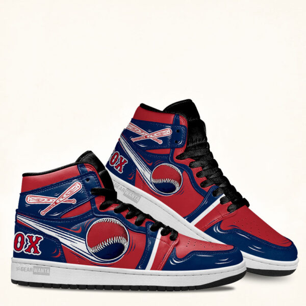 Tubopro Bostons Red Sox AJ1 High Sneakers Shoes For Men And Women - Image 3