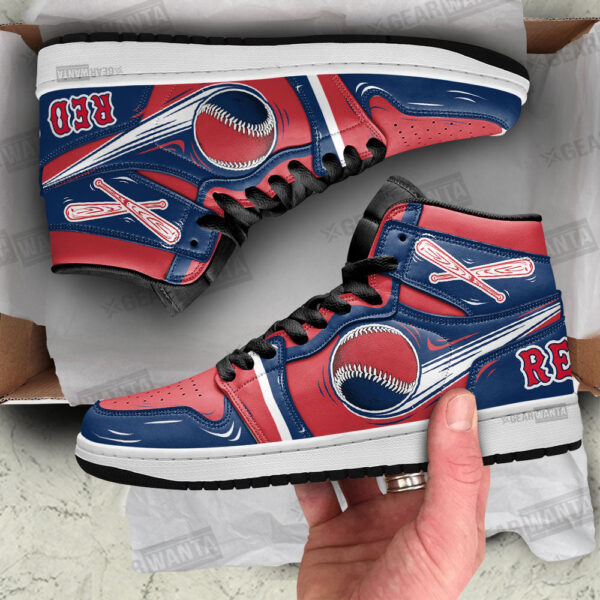Tubopro Bostons Red Sox AJ1 High Sneakers Shoes For Men And Women - Image 2