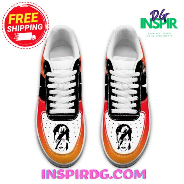 Tubopro Bowie Star Orange Air Low-Top Sneakers Shoes For Men And Women - Image 2