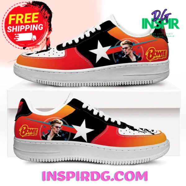 Tubopro Bowie Star Orange Air Low-Top Sneakers Shoes For Men And Women