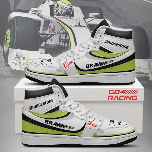 Tubopro Brawn GP Formula AJ1 High Sneakers Shoes For Men And Women