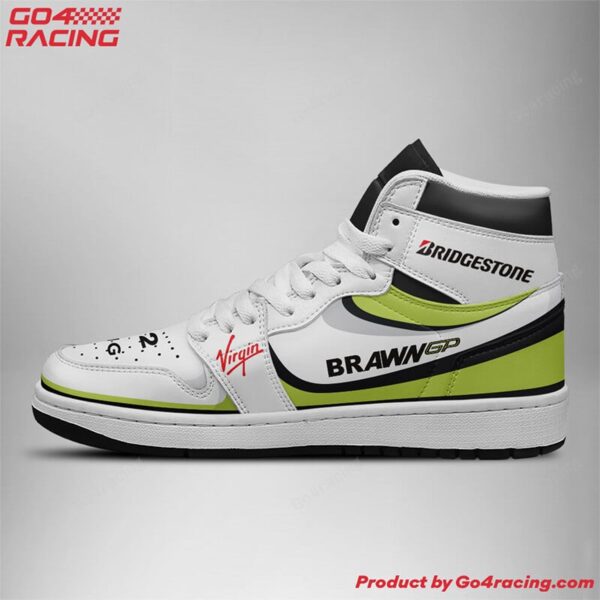 Tubopro Brawn GP Formula AJ1 High Sneakers Shoes For Men And Women - Image 2