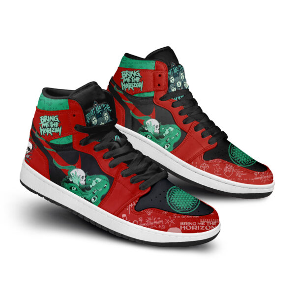 Tubopro Bring Me the Horizon AJ1 High Sneakers Shoes For Men And Women - Image 2