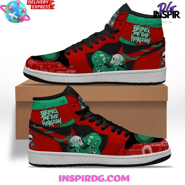 Tubopro Bring Me the Horizon AJ1 High Sneakers Shoes For Men And Women - Image 2