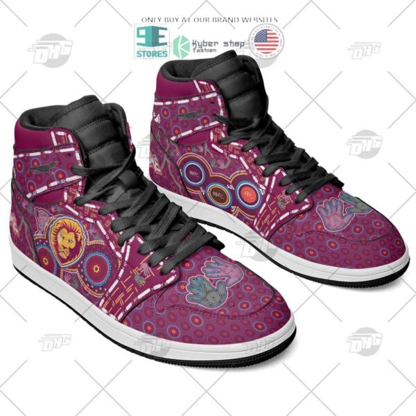 Tubopro Brisbane Lions AFL AJ1 High Sneakers Shoes For Men And Women - Image 2