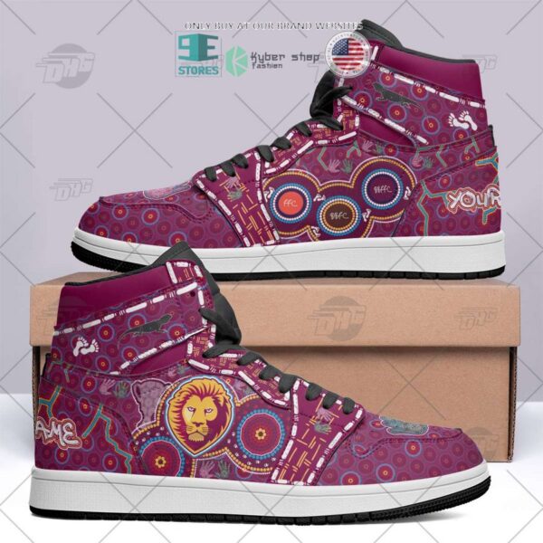 Tubopro Brisbane Lions AFL AJ1 High Sneakers Shoes For Men And Women