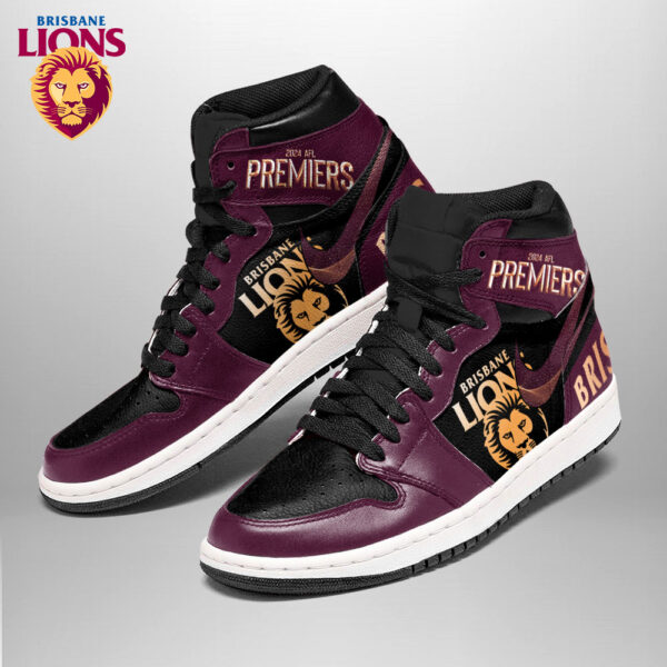Tubopro Brisbane Lions AJ1 High Sneakers Shoes For Men And Women - Image 2