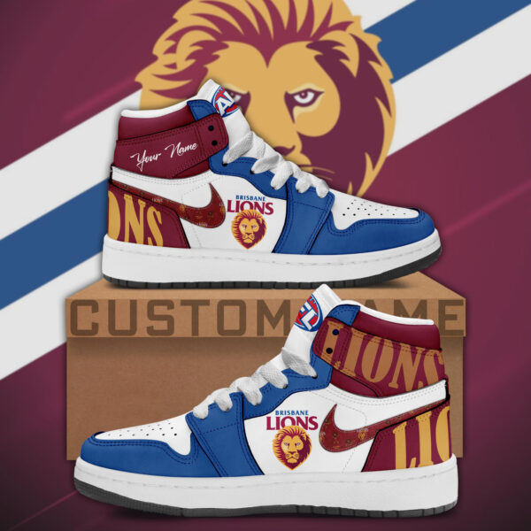 Tubopro Brisbane Lions AJ1 High Sneakers Shoes For Men And Women