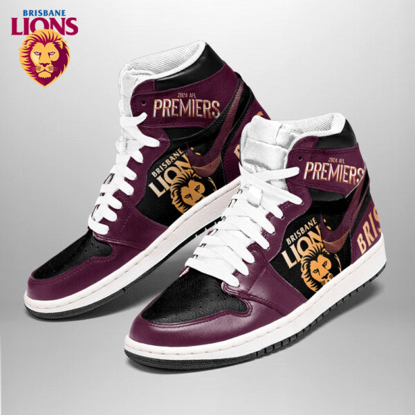 Tubopro Brisbane Lions AJ1 High Sneakers Shoes For Men And Women - Image 2