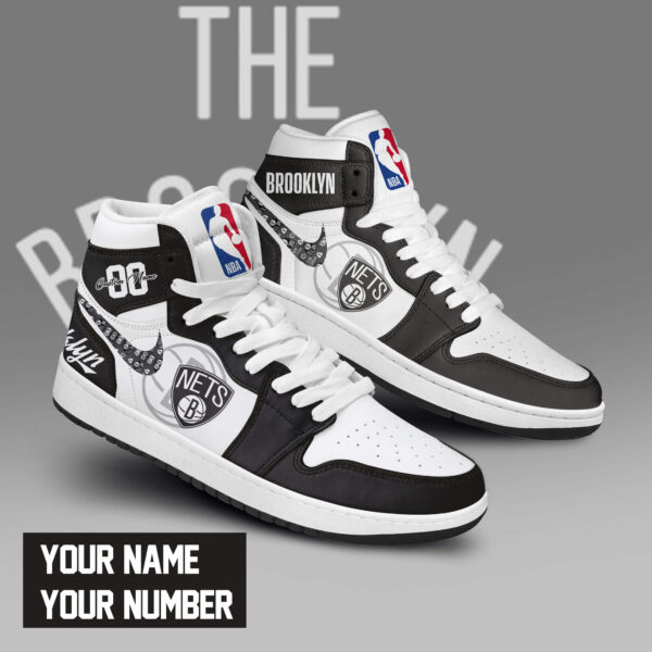 Tubopro Brooklyn Nets AJ1 High Sneakers Shoes For Men And Women