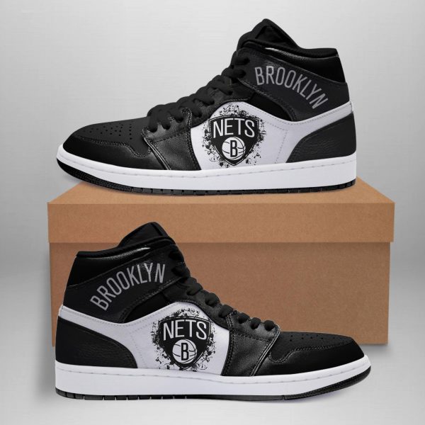 Tubopro Brooklyn Nets AJ1 High Sneakers Shoes For Men And Women