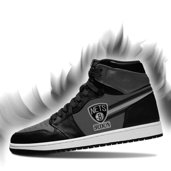 Tubopro Brooklyn Nets NBA AJ1 High Sneakers Shoes For Men And Women - Image 3