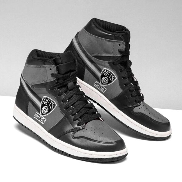 Tubopro Brooklyn Nets NBA AJ1 High Sneakers Shoes For Men And Women - Image 2