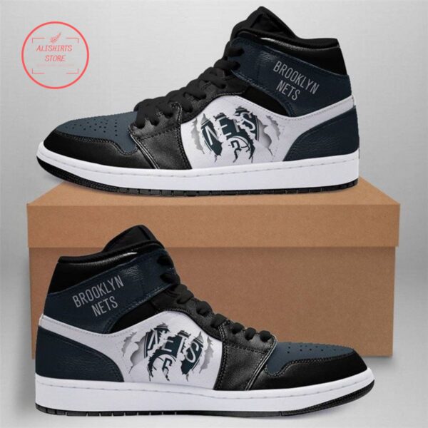 Tubopro Brooklyn Nets NBA AJ1 High Sneakers Shoes For Men And Women