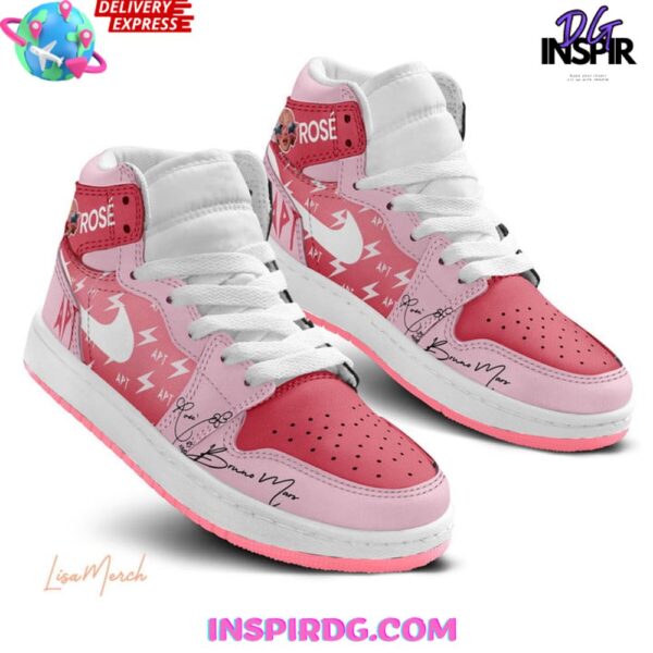 Tubopro Bruno Mars x Rose APT AJ1 High Sneakers Shoes For Men And Women - Image 2