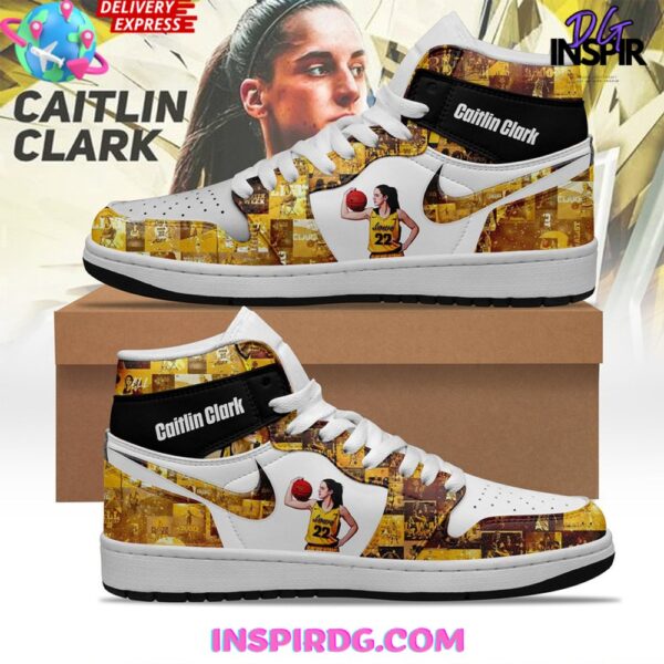 Tubopro Caitlin Clark IOWA Gold AJ1 High Sneakers Shoes For Men And Women