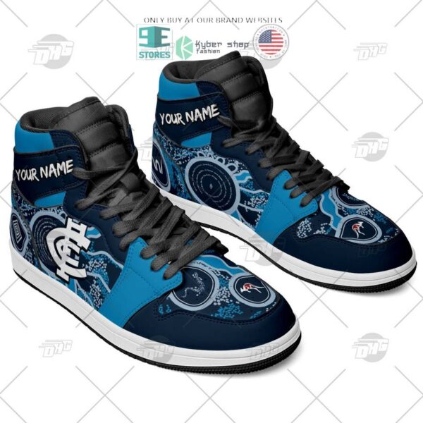 Tubopro Carlton Blues AFL AJ1 High Sneakers Shoes For Men And Women - Image 2