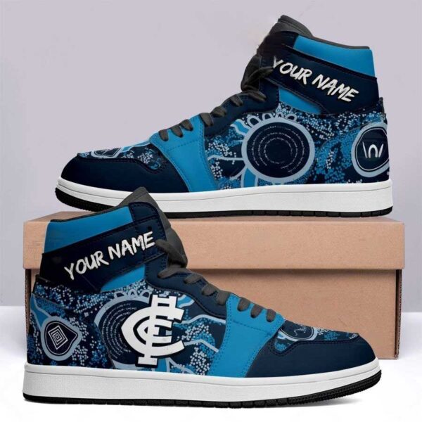 Tubopro Carlton Blues AFL AJ1 High Sneakers Shoes For Men And Women