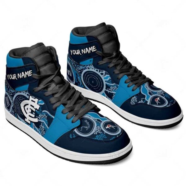 Tubopro Carlton Blues AFL AJ1 High Sneakers Shoes For Men And Women - Image 2