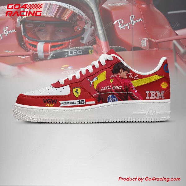 Tubopro Charles Leclerc 3  Ferrari Air Low-Top Sneakers Shoes For Men And Women - Image 2