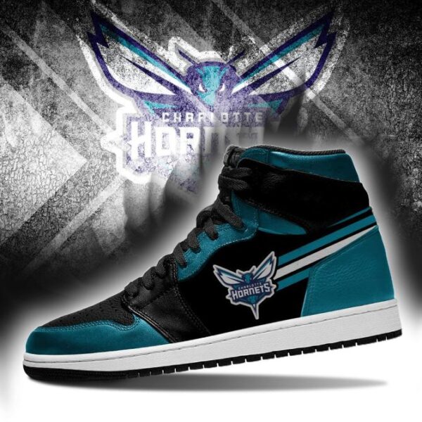 Tubopro Charlotte Hornets NBA AJ1 High Sneakers Shoes For Men And Women - Image 3