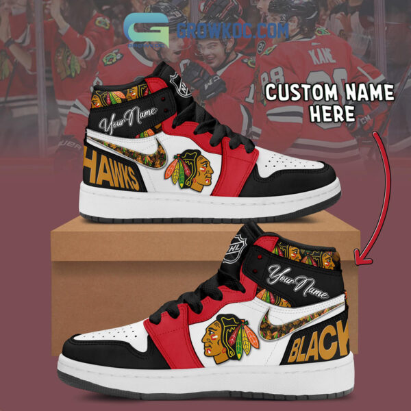 Tubopro Chicago Blackhawks AJ1 High Sneakers Shoes For Men And Women