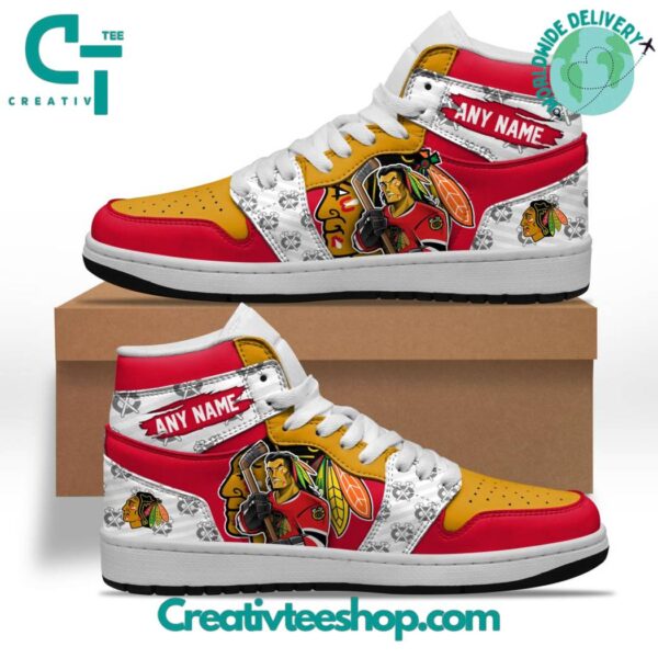 Tubopro Chicago Blackhawks AJ1 High Sneakers Shoes For Men And Women