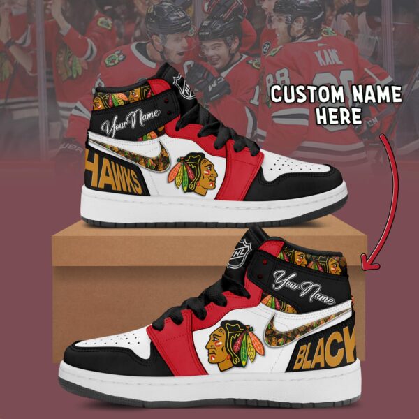 Tubopro Chicago Blackhawks AJ1 High Sneakers Shoes For Men And Women
