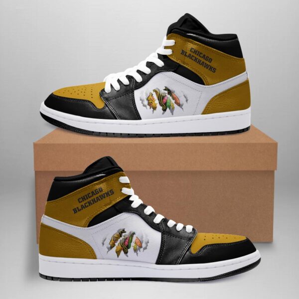 Tubopro Chicago Blackhawks AJ1 High Sneakers Shoes For Men And Women