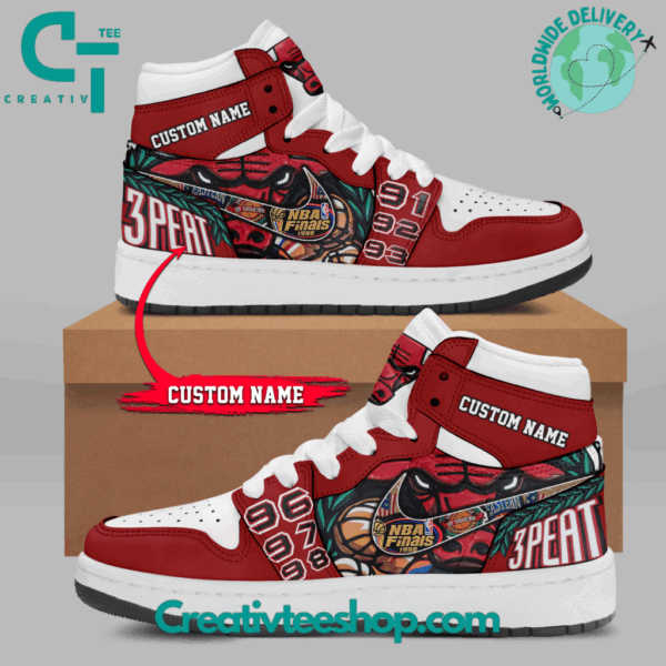 Tubopro Chicago Bulls AJ1 High Sneakers Shoes For Men And Women - Image 2