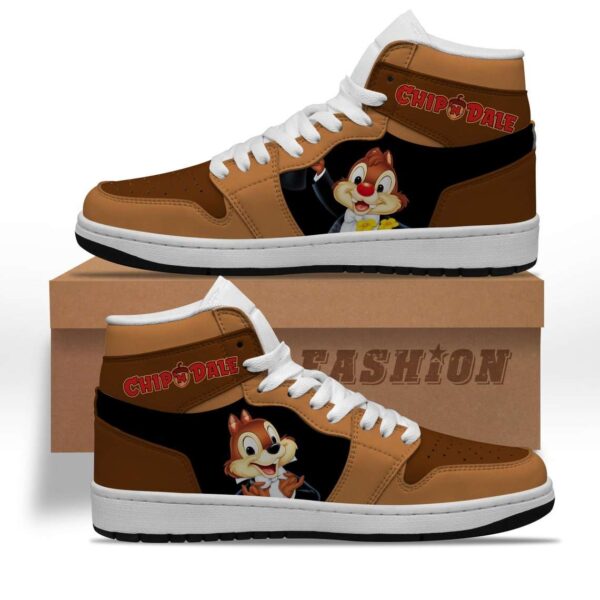 Tubopro Chip n Dale Brown Black AJ1 High Sneakers Shoes For Men And Women - Image 2
